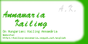 annamaria kailing business card
